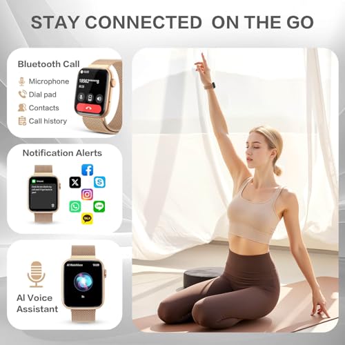 2025 Smart watches for Women with Blood Pressure Monitor, 1.9" AMOLED DA GPT AI Voice Smartwatch, 24/7 Heart Rate Stress S...