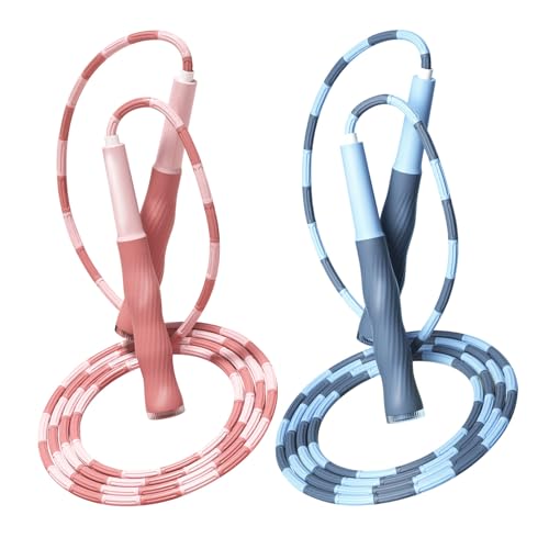 Redify Beaded Jump Rope for Kids,Tangle-Free Segmented Kids Jump Rope with Soft Anti-slip Handles,Adjustable Jumping Rope ...