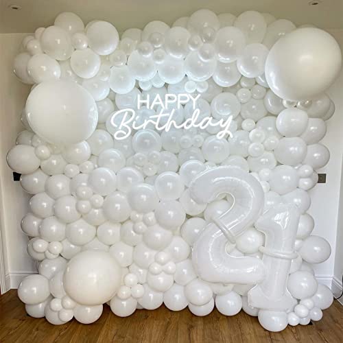 White Balloons Latex Party Balloons - 20 Pack 18 Inch Big White Thicker Balloons Large Round Helium Balloons for Baby Show...