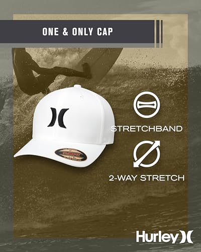 Hurley Mens Baseball Cap - Flexfit Fitted Baseball Caps for Men (Sizes: S-XL)
