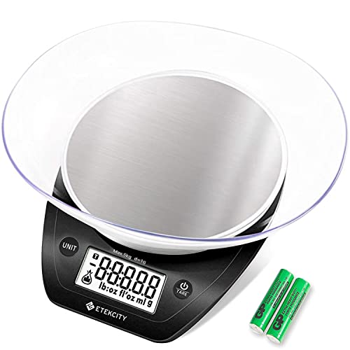 Etekcity 0.1g Food Scale, Bowl, Digital Grams and Ounces for Weight Loss, Dieting, Baking, Cooking, and Meal Prep, 11lb/5k...
