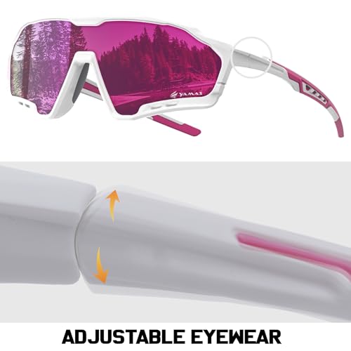 YAMAS Sport Sunglasses for Mens, Wrap around sunglasses, Non-Slip Nose Pads for Hiking, Climbing&Running, UV400 Protection