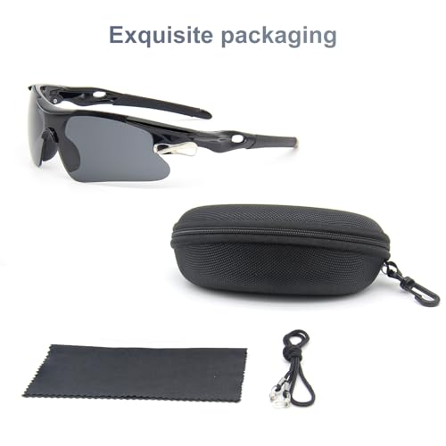 ZOSIMP Unisex Sports Sunglasses with UV400 & Shatterproof Lenses, Windproof Lightweight Frame for Outdoor Sports