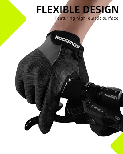 ROCKBROS Cycling Gloves for Men Women - Breathable Gel Pad Road Mountain Bike Gloves - Touch Screen Anti-Slip MTB Gloves f...