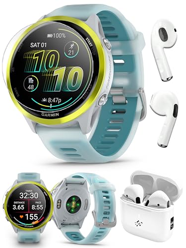 PlayBetter Garmin Forerunner 570 (47mm, Amp Yellow/Translucent Turquoise) Advanced GPS Running and Triathlon Smartwatch Bu...