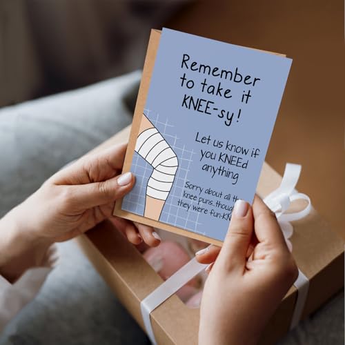 Naixiwen Funny Knee Get Well Soon Card for Men Women, Knee Replacement Card Gift for Patient, Speedy Surgery Recovery Card...