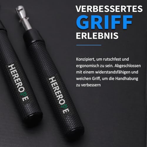 Hererope 3-in-1 Weighted Skipping Rope, Interchangeable Weights 1/6lb, 1/4lb, 1/2lb, 360 Degree Rotation, Adjustable Lengt...