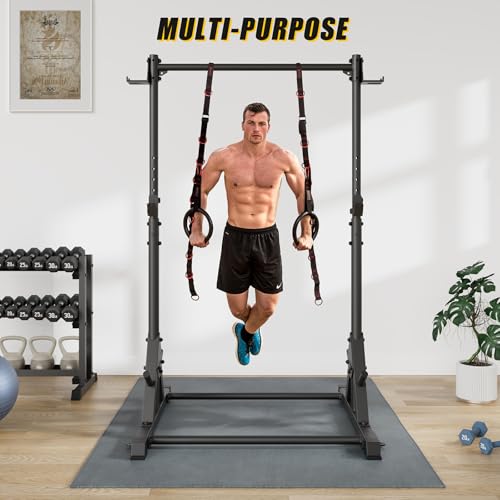 Jusgym Pull Up Station, Strength Training Workout Pull Up Bar Free Standing for Home Gym, Adjustable Heavy Duty Pullup Bar...