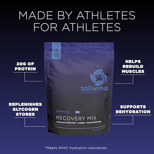 Tailwind Nutrition Recovery Mix, 20 Grams Complete Protein, Carbohydrates, and Electrolytes Powder Drink Mix for Post-Work...