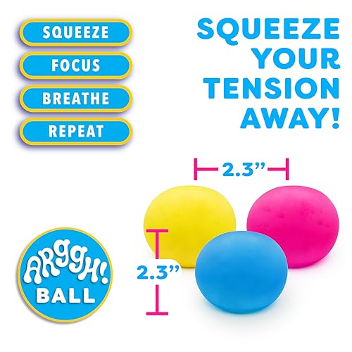 Power Your Fun Arggh Mini Stress Balls for Adults and Kids - 3pk Squishy Stress Balls, Color Changing Resistance Fidget To...