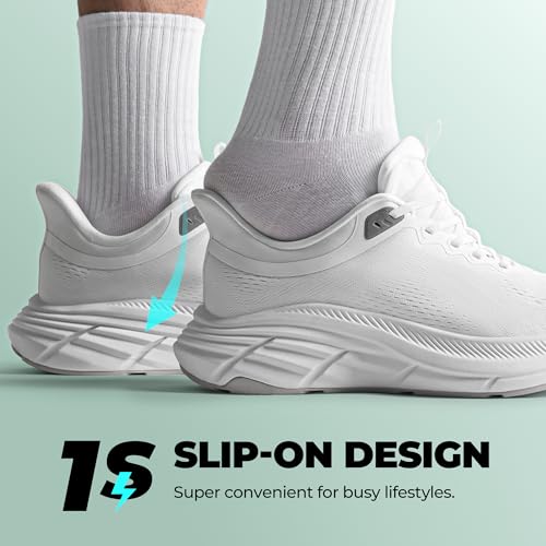 NORTIV 8 Men's Slip On Walking Shoes Hands Free Running Tennis Cushioning ActiveBreeze Non Slip Athletic Gym Workout Comfo...