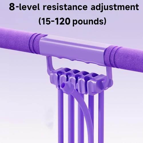2025 Upgraded Adjustable Pedal Resistance Band, 8-Tube Multifunction Tension Rope, Natural Latex sit-up Trainer Resistance...