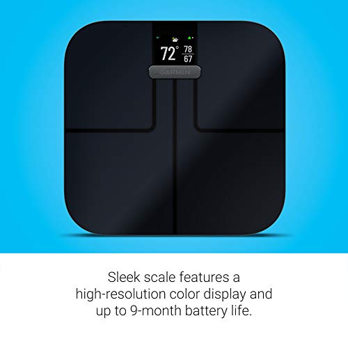 Garmin Index S2, Smart Scale with Wireless Connectivity, Measure Body Fat, Muscle, Bone Mass, Body Water% and More, Black...