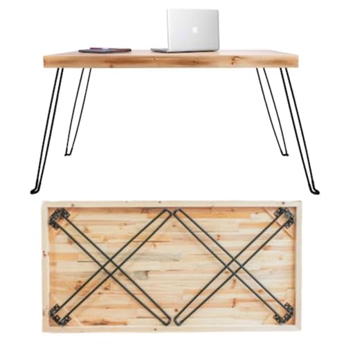 Sleekform Wood Folding Table - Portable Folding Desk - No Assembly Easy Fold Desks for Small Spaces - Space Saving Collaps...