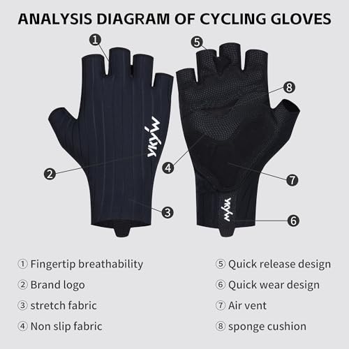 YKYWBIKE Cycling Gloves - Half Finger Bicycle Gloves for Men and Women