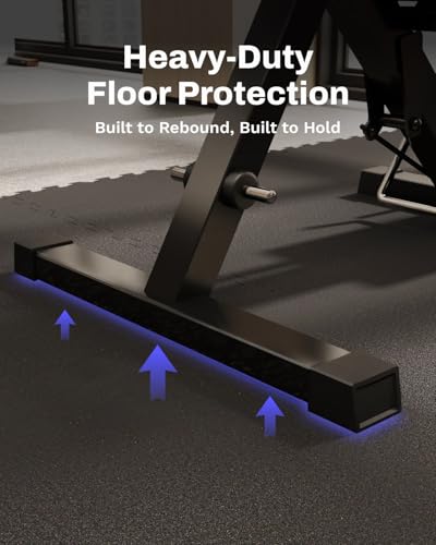 AIRHOP 0.79in Thick 48 Sq Ft Exercise Equipment Mats, 12 Tiles Upgraded Rubber Top with High Density EVA Foam, Large Inter...