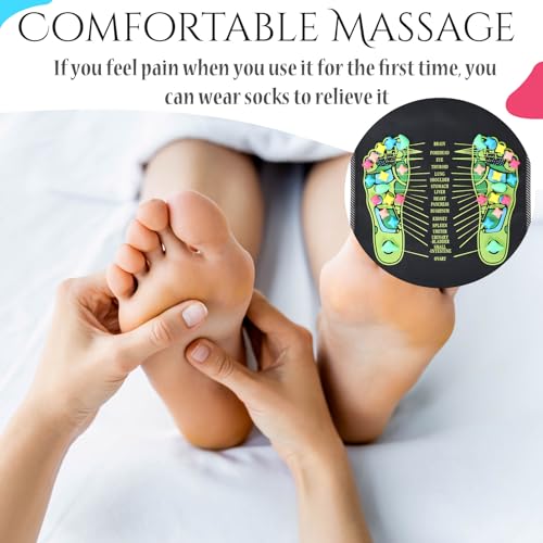 TrelaCo Foot Massage Mat Reflexology Walk Stone Road Foot Massage Acupoint Mat for Acupressure Relaxes for Long Sitting El...