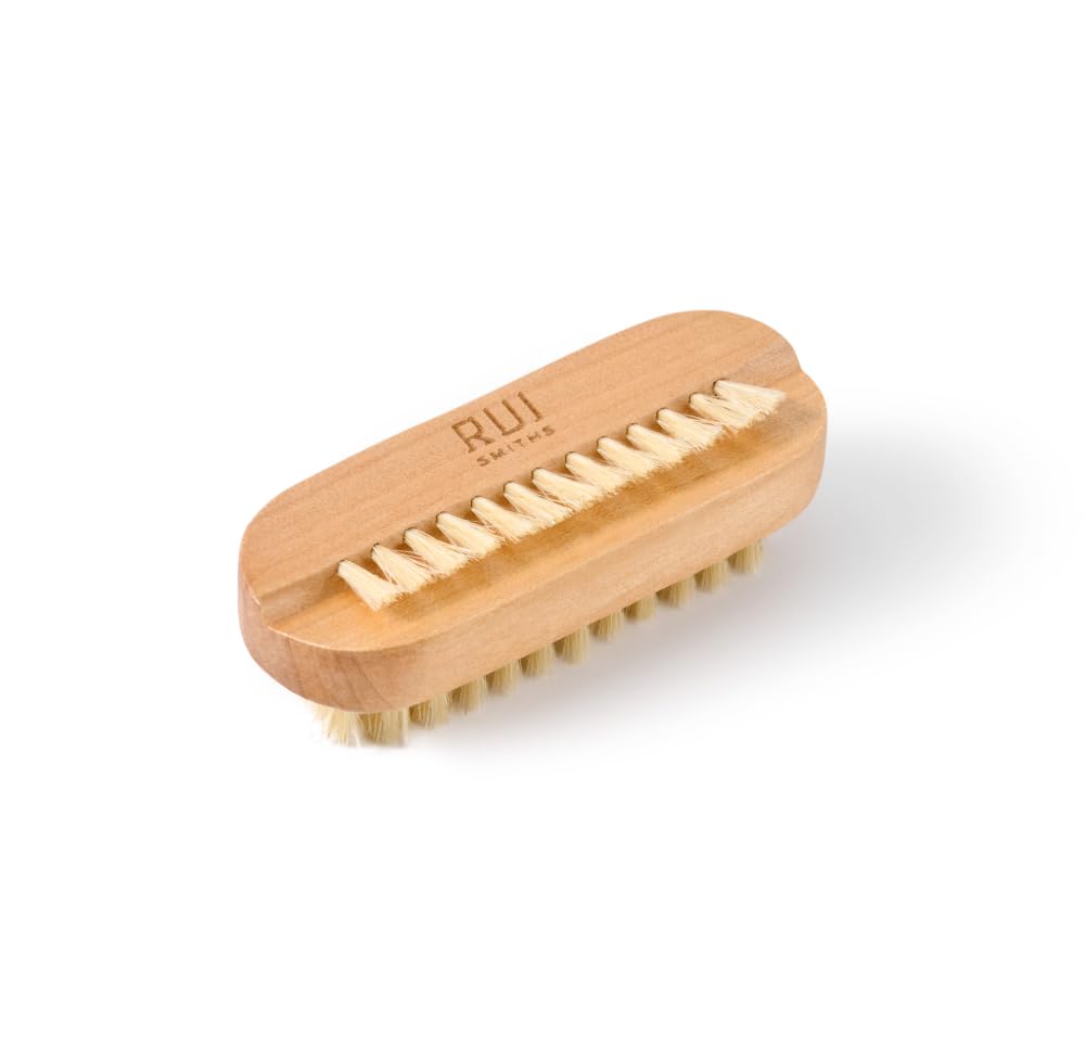 Rui Smiths CarbonConscious Wooden Nail Cleaning Brush with 2-Sided Bristles for Manicure and Pedicure Grooming | Made with Wood