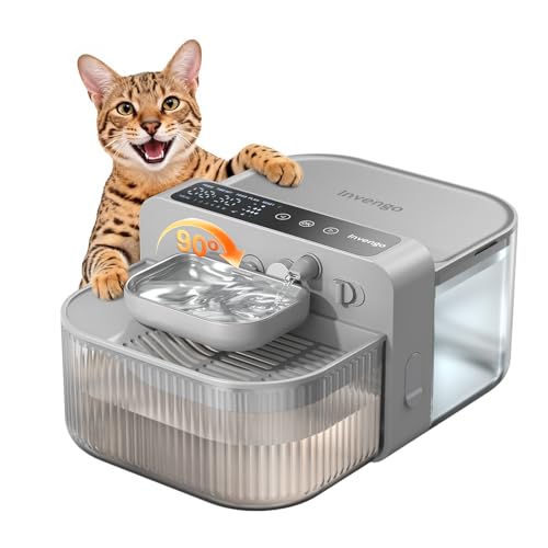 Invengo No-Filter Wireless Cat Water Fountain, 3.5L Stainless Steel Pet Fountain for Cats & Dogs – Wastewater Separation, ...