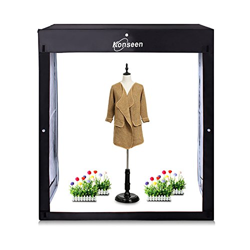 Photo LED Large Light Box Photography Konseen Professional 47"x20"x55" Continuous Lighting Flashery Video Studio Dimmable ...