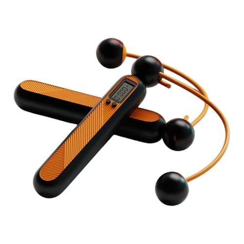 MOMOJIA Weighted Jump Rope with Counter with Digital Counter for Indoor Outdoor Fitness Weight Loss Exercise Adjustable