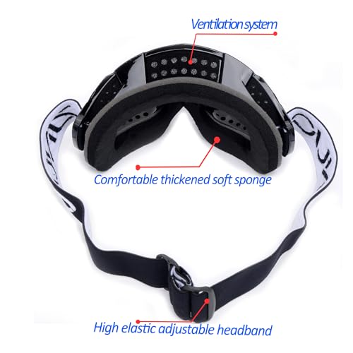 ZJNUO ATV Goggles with Balaclava face Mask for Men Women and Youth, Dirt Bike Motorcycle Motocross Riding Ski Goggles