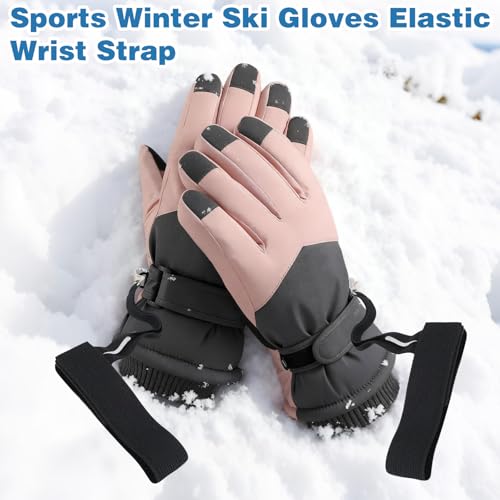 CYUXING 4Pcs Sports Winter Ski Gloves Elastic Wrist Strap, Snowboarding Accessories for Men, Safety Straps Supplies with K...