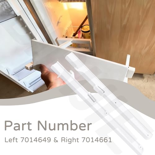 Left 7014649 & Right 7014661 Replacement Kit for Subzero Ice Bucket Slides, for Securing Ice Tray Holders