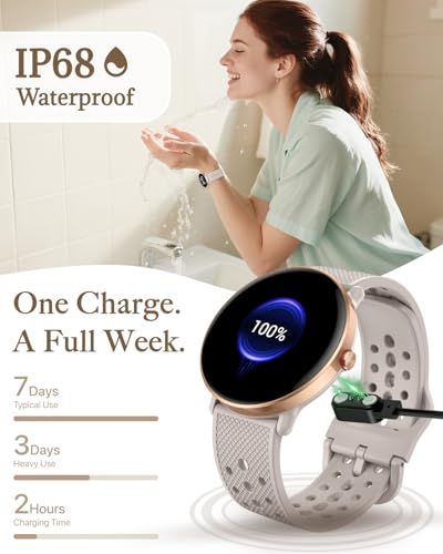Smart Watch for Women Men, for Android iOS with Sleep Monitor, Pedometer Fitness Tracker, Bluetooth Call, IP68 Waterproof,...