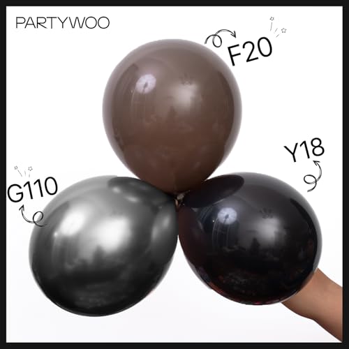 PartyWoo Black Balloons 100 pcs 12 Inch Latex Helium Matte Black Balloons for Baby Shower Birthday Graduation Casino Gamin...
