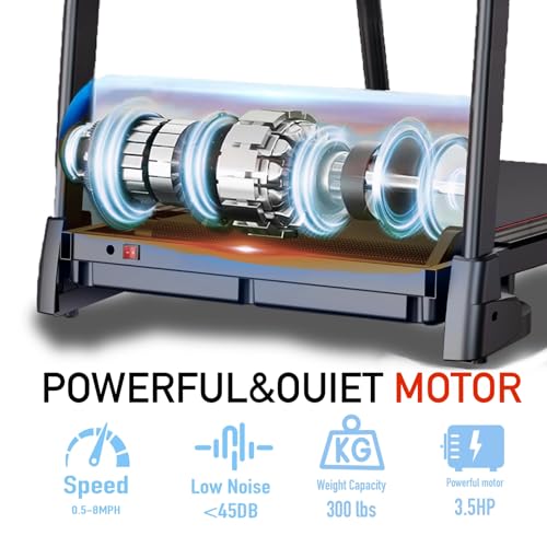 BSJ BESTGYM Walking Treadmill for Seniors with Extended Handrails & Deck,Emergency Stop Button,Treadmill for Home 300 lbs ...