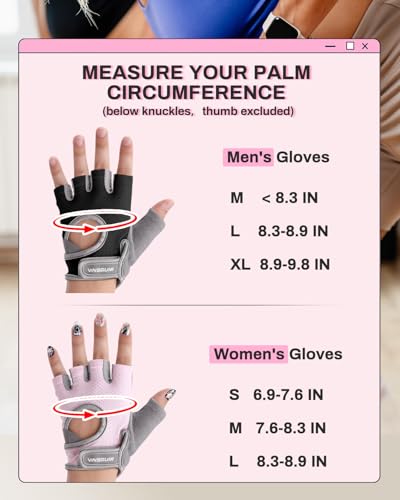 VINSGUIR Workout Gloves for Women and Men, Breathable Weight Lifting Gloves for Gym Exercise, Fitness, Training, and Cycli...