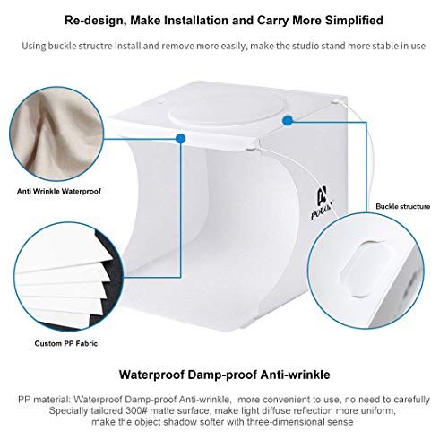 Mini Photo Studio Super Bright Photography Light Box Lightbox Portable Shooting Light Tent with 6 Colors Photography Backd...