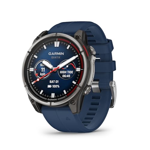 Garmin® quatix® 8, 47 mm, Marine GPS Smartwatch, Bright AMOLED Display, Chartplotter Controls, Built-in Flashlight, 24/7 H...