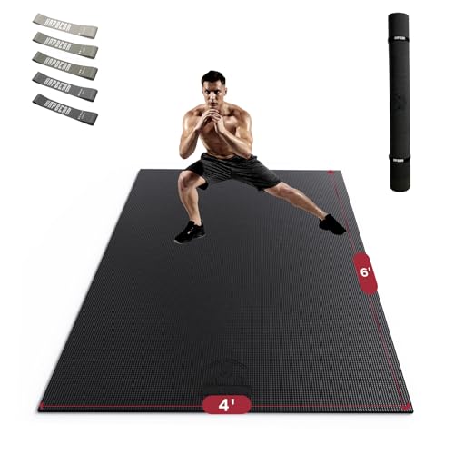 HAPBEAR Extra Large Exercise Mat-7'x5'/6'x8'/6'x9'/6'x10'/6'x12'x8mm(1/3 inch),Non-Slip, Ultra Durable, Thick Workout Mats...