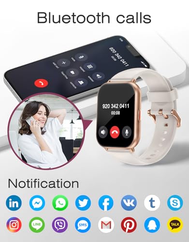 Smart Watches for Women Men (Answer/Make Calls, 3 Bands), 1.85" Fitness Tracker Watch for iPhone/Android Phones with Heart...