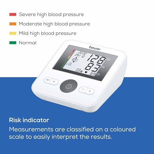 Beurer BM27 Upper Arm Blood Pressure Monitor for Home Use with Automatic Adjustable Cuff, 120 Memory Sets, Irregular Heart...