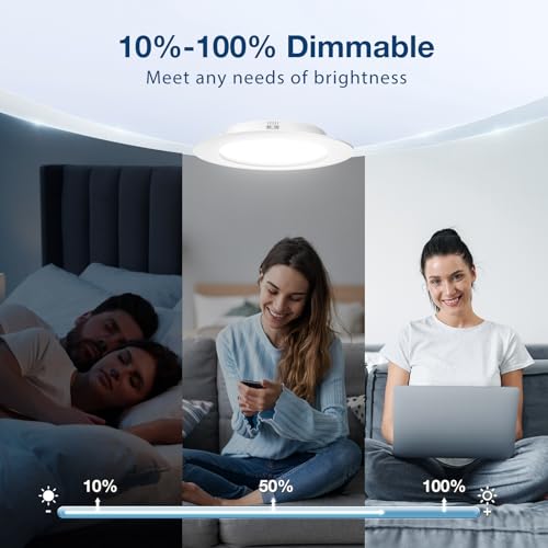Amico 24 Pack 4 inch 5CCT LED Recessed Lighting, Dimmable, 8.5W=60W, 650LM, 2700K/3000K/4000K/5000K/6000K Selectable, Retr...