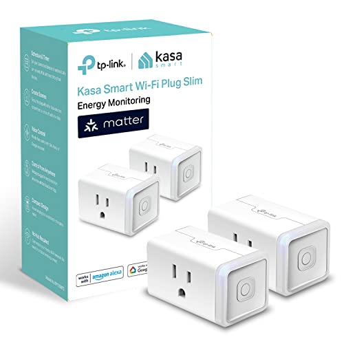 Kasa Smart Plug, Matter Compatible, Energy Monitoring, Compact Design, 15A/1800W Max, Super Easy Setup, Works with Apple H...