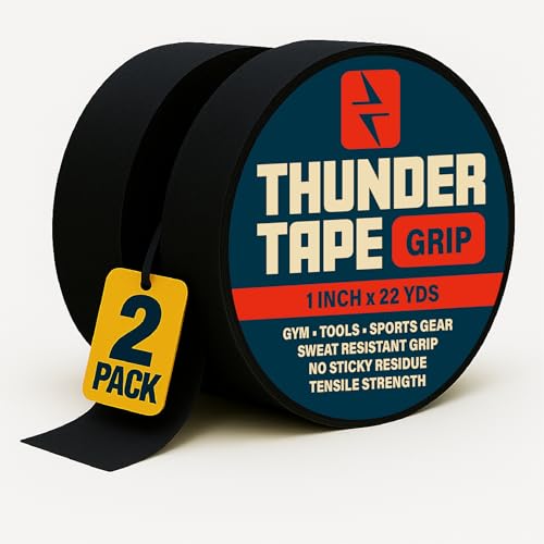 Thunder Tape 2 Pk Grip Tape - Cloth Grip Tape for Pull Up Bars, Sports, Tools, Handles, Bats, Rackets, Gym Equipment, Wire...