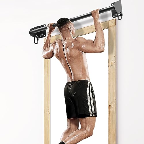 SELEWARE Fully Welded Heavy Duty Pull Up Bar Wall Mount Chin Up Bar for Doorway, Beam & Joist | Mounted Pull Up Bar with R...