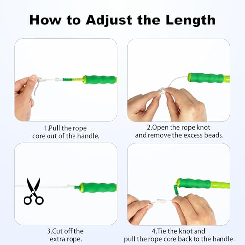 BIRDDIE Soft Beaded Jump Ropes, Adjustable Length Skipping Rope, Tangle Free Segmented Jumping Rope for Kids and Adults Ex...