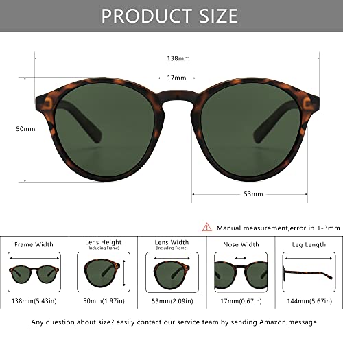 SUNGAIT Classic Vintage Round Polarized Sunglasses for Women Men Retro Style UV400