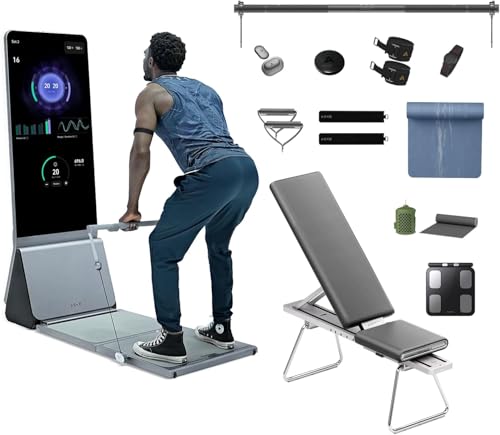 New Year Offer: AEKE K1 Smart Fitness Mirror - Ultimate Home Gym Bundle with Accessories (Yoga Towel, Yoga Mat, Extender B...