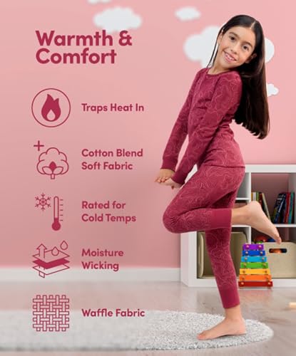 Fruit of the Loom girls Premium Thermal Waffle Underwear Set
