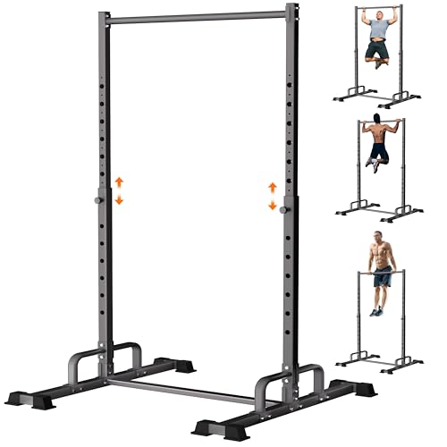 HWOOUSA Pull Up Station, Adjustable Pull Up Bar Free Standing Power Racks, Multifunctional Heavy Duty Steel Pull Up Tower,...