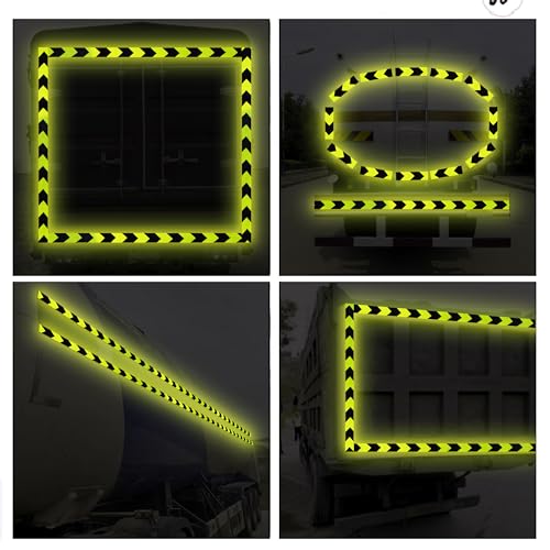 SWRT 2 Inch X 30 FT Reflective Tape Outdoor Waterproof Black & Green Reflective Tape Heavy Duty Strong Adhesive Hazard Caution Safety Warning Tape Reflector Conspicuity Tape for Trailer
