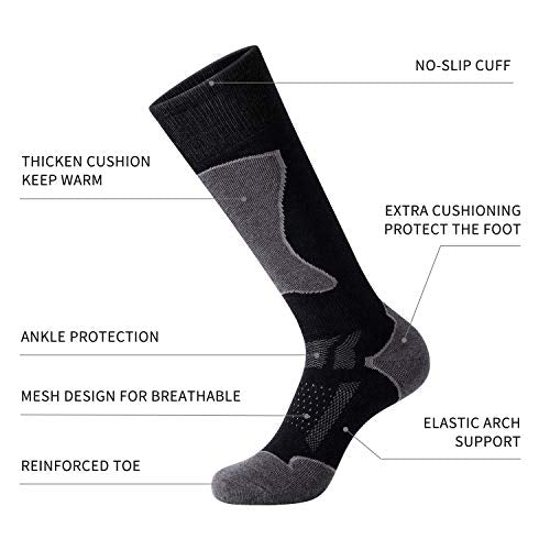 CS CELERSPORT 2/3/4 Pack Ski Socks for Men and Women Skiing, Snowboarding, Winter Performance Socks