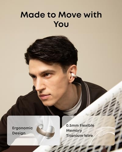 Soundcore AeroClip by Anker, Open-Ear Earbuds, Clip-On Headphones, Adaptive Comfort, Clear Calls with 4 Mics and AI, Stabl...