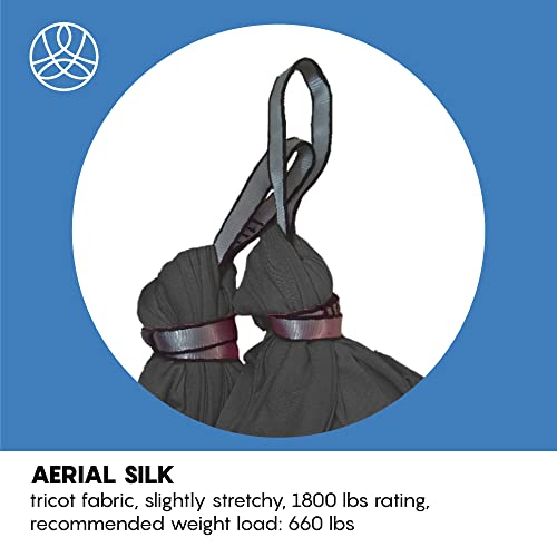 Aerial Silk Yoga Hammock & Swing for Home, Inversion Exercises, Starter Kit for All Levels - Durable with Extension Strap...